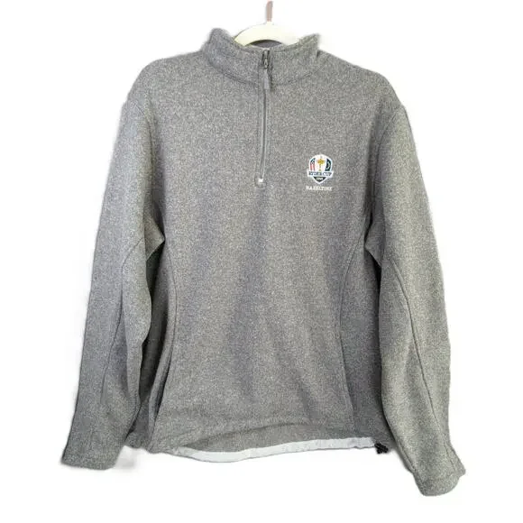 Peter Millar Ryder Cup 2016 Hazeltine Sweater Mens M Gray 1/4 Zip - Picture 1 of 10